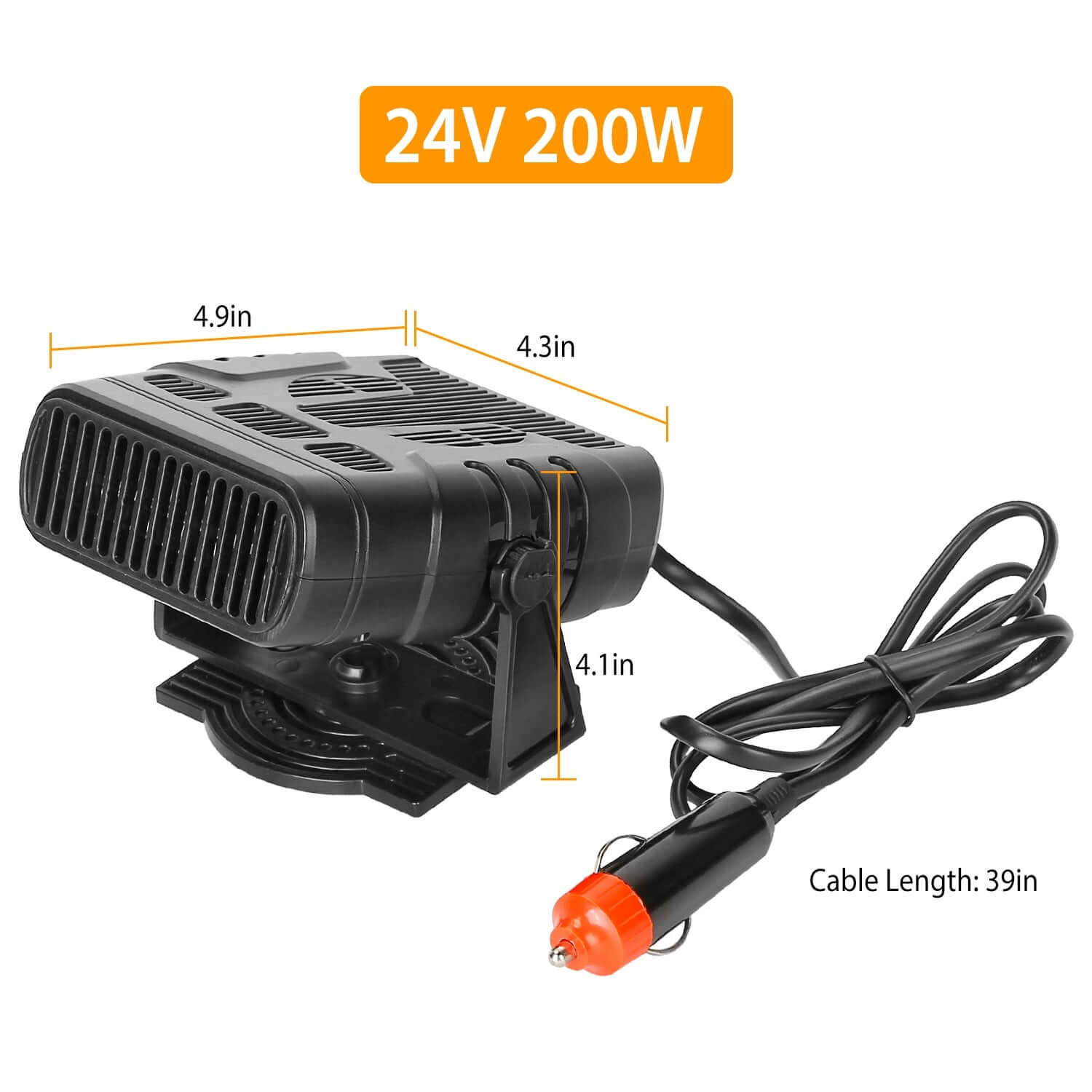 2-in-1 Portable Car Heater & Defroster - 12V/120W or 24V/200W 24V 200W Or 12V 120W Portable Car Heate | Ectron Online