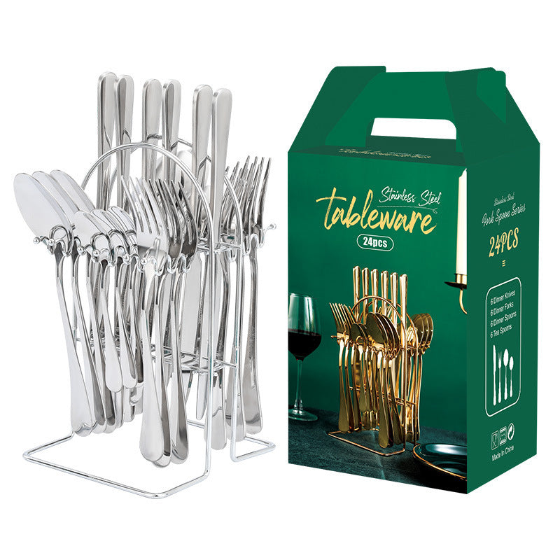 Stainless Steel Knife, Spoon & Fork Utensil Set Gold Dinnerware Set Stainless Steel Tabl | Ectron Online