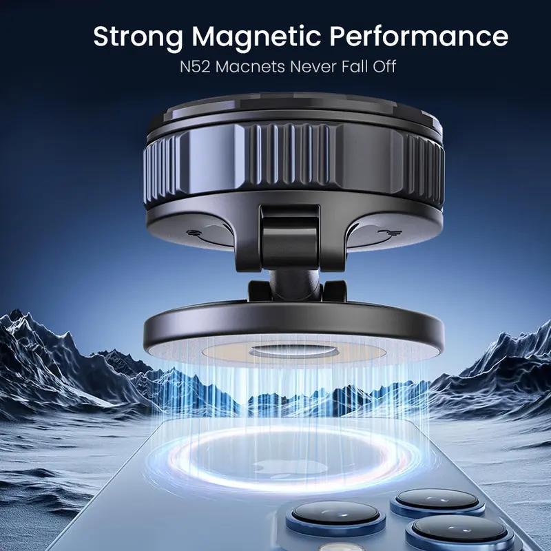 Retractable Magnetic Car Phone Holder - 360° Vacuum Suction