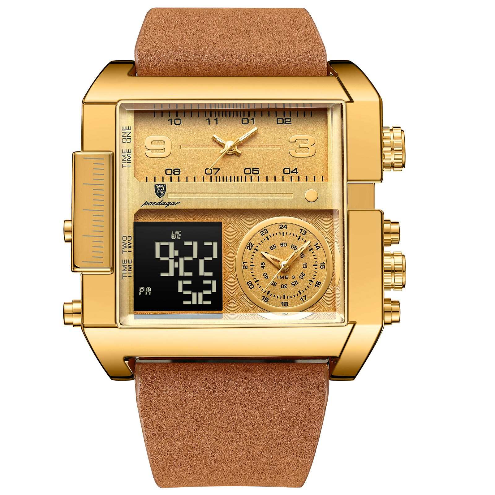 Men's Dual Display Quartz Watch Men's Fashion Double Display Electronic | Ectron Online