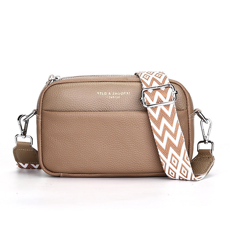 Top Layer Cowhide Small Square Bag for Women Fashion Simple Shoulder Messenger Bag To | Ectron Online