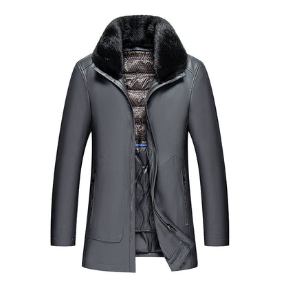 Men's Premium Sheepskin Leather Down Jacket