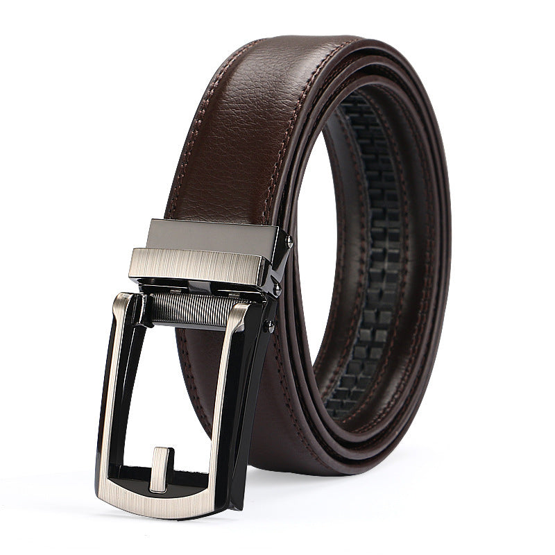 Two-layer Cowhide Fake Needle Automatic Buckle Men's Special Belt