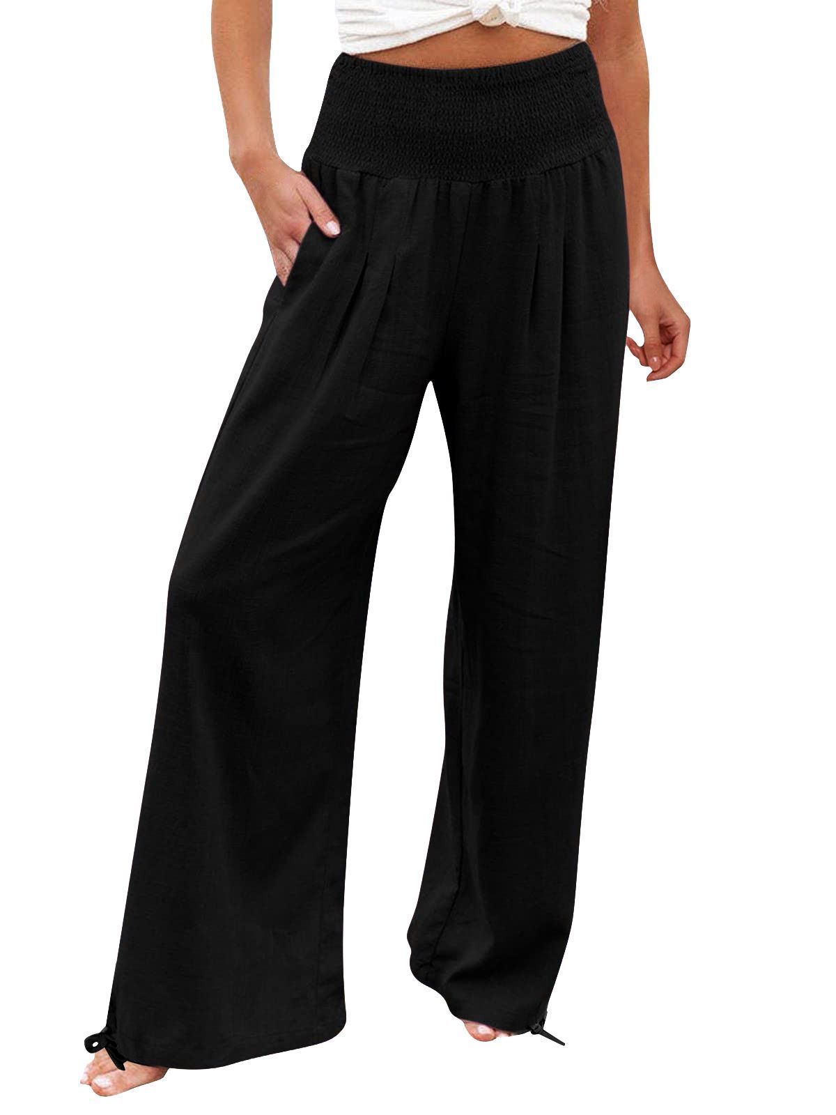 Drawstring Pants With Loose Legs Drawstring Pants With Loose Legs | Ectron Online
