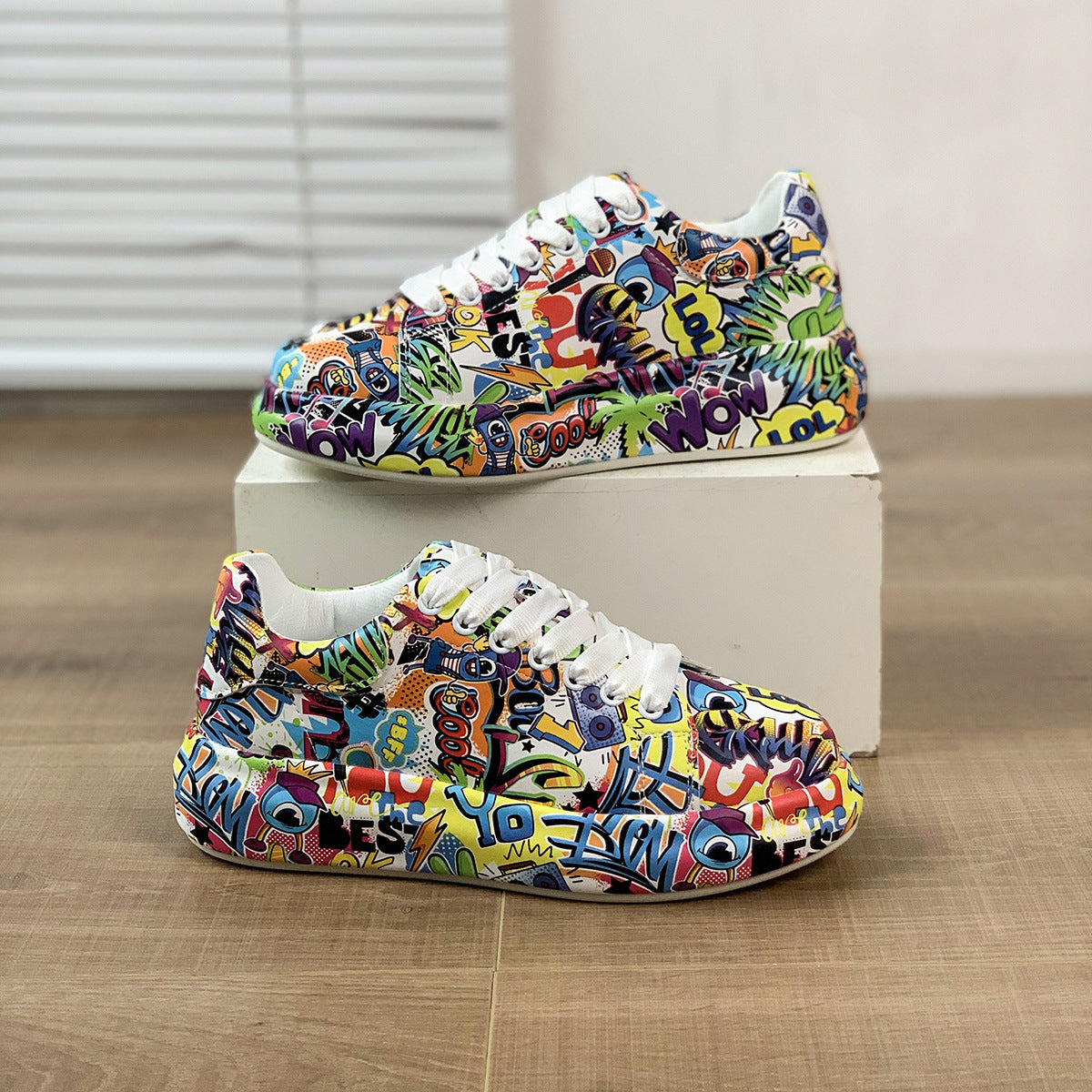 Women’s Hand-Painted Platform Shoes – Casual & Artistic Style Hand-painted Shoes Women's Platform Casu | Ectron Online