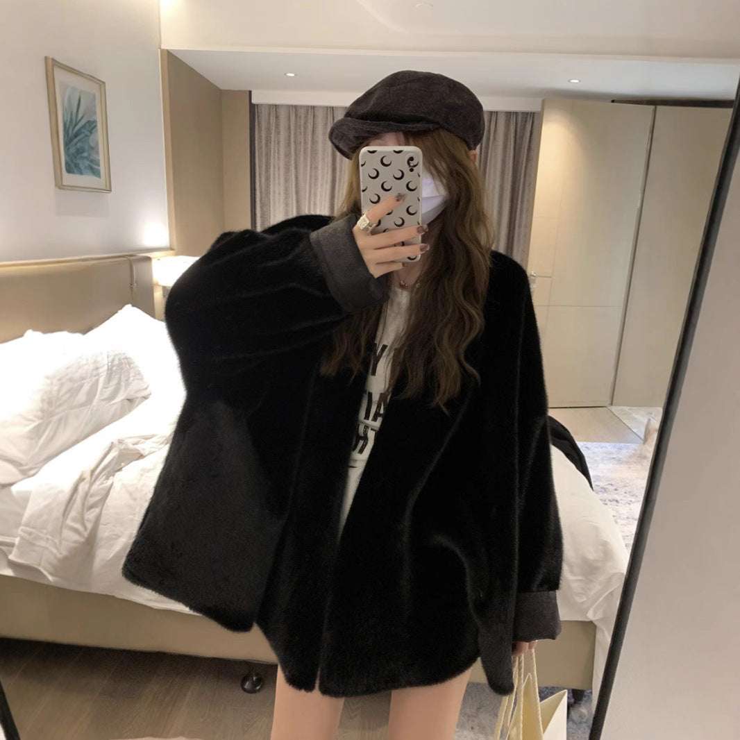Short Leather Fur Coat Mink