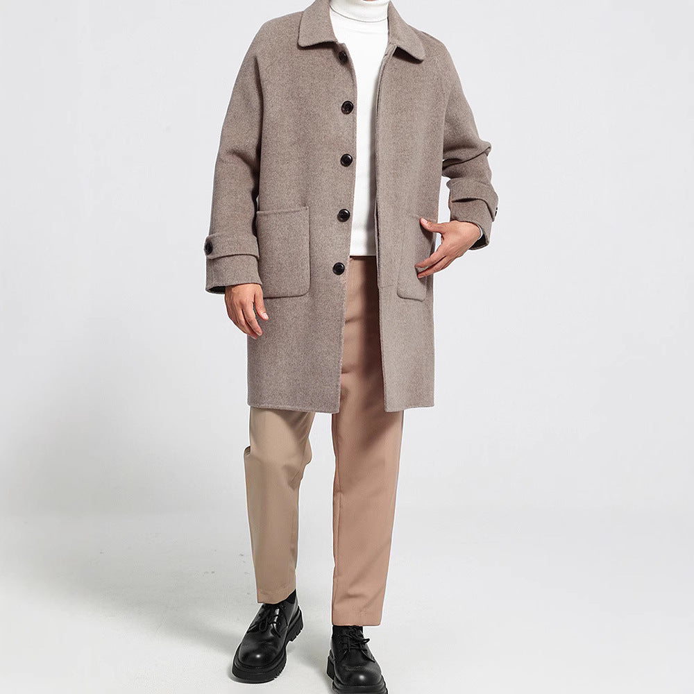 Men's Reversible Wool Mid-Length Coat
