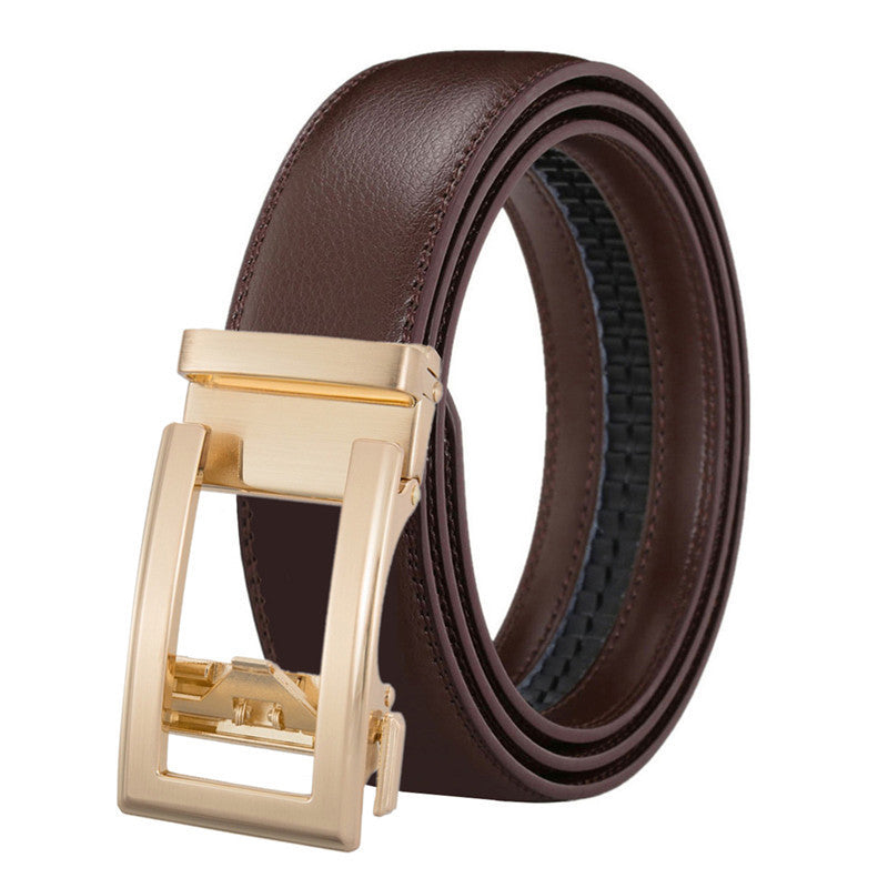 Men's Leather Belt - Automatic Buckle, Two-Layer Cowhide Men's Leather Belt Automatic Buckle | Ectron Online