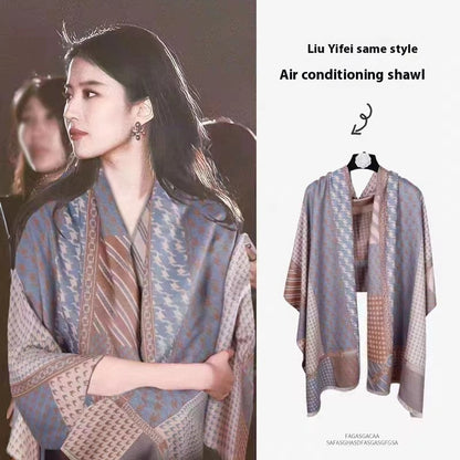 Women's Cashmere-like Warm Scarf | Office Blanket Tassel Shawl Women's Neck Warmer Office Blanket Cashm | Ectron Online