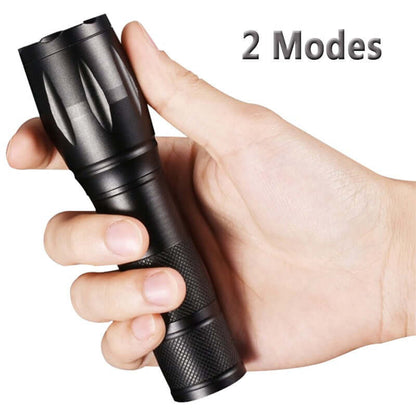 2-Pack UV Flashlight & LED Torch - 395nm Zoomable Blacklight