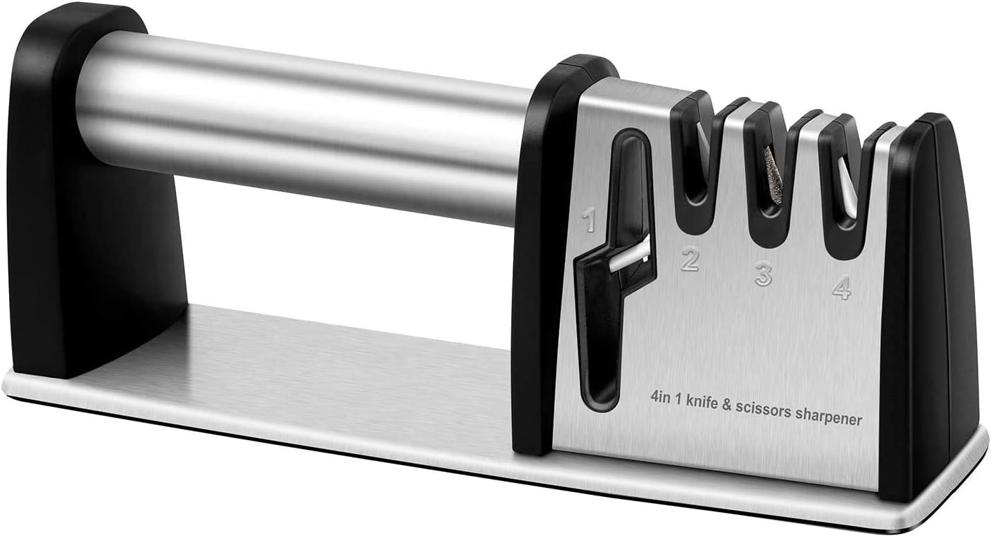 4-in-1 Kitchen Knife & Scissor Sharpening Tool | Professional Sharpener