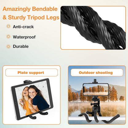 Flexible Octopus Phone Tripod & Selfie Stick - Portable Vlog Stand Flexible Phone Tripod Selfie Stick, Octo | Ectron Online