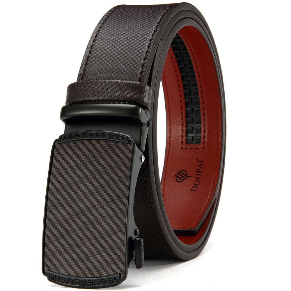 Popular Men's Leather Belt with Automatic Buckle


