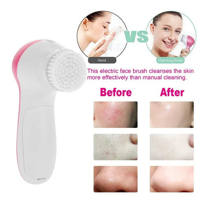 5-in-1 Waterproof Facial Cleansing Brush Facial Cleansing Brush Waterproof Face S | Ectron Online