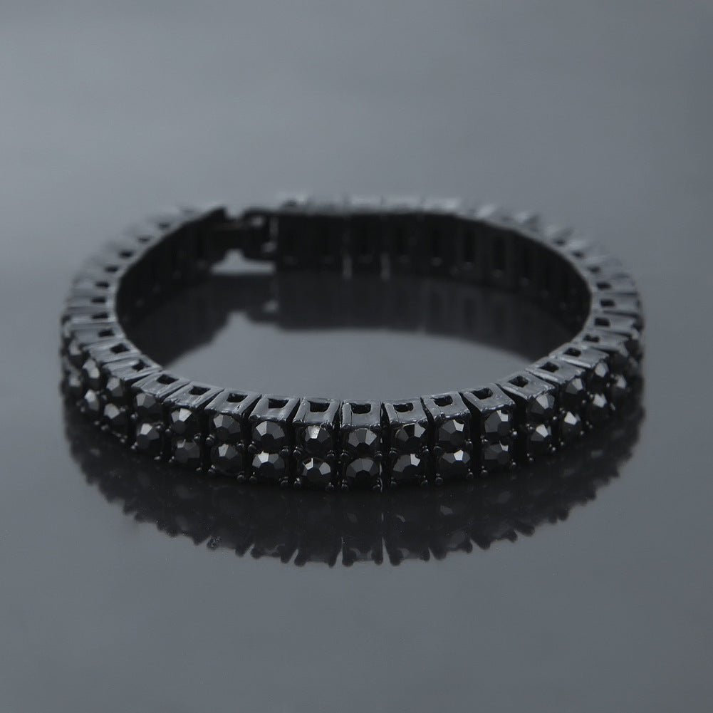 Hip Hop Bling Bling Bracelet: 2 Rows, Rhinestones Bracelet | Ectron Online