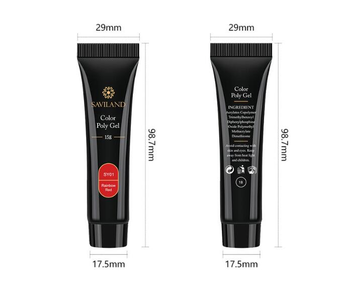 15g Colored Crystal Nail Extension Glue - Professional Poly Nail Gel