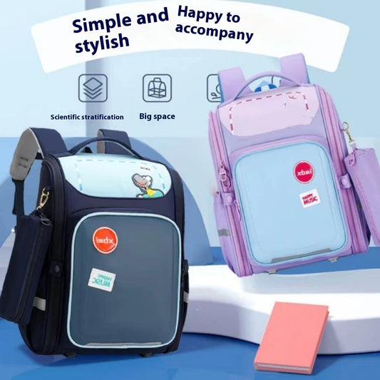 Schoolbag Boys And Girls Burden Reduction Spine Protection Water-proof Large Capacity