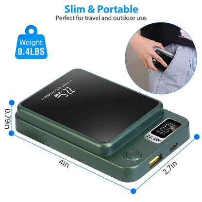 10000mAh MagSafe Power Bank | PD 20W Fast Wireless Magnetic Charger 1Pc 2 In 1 Magnetic Wireless Power Bank | Ectron Online