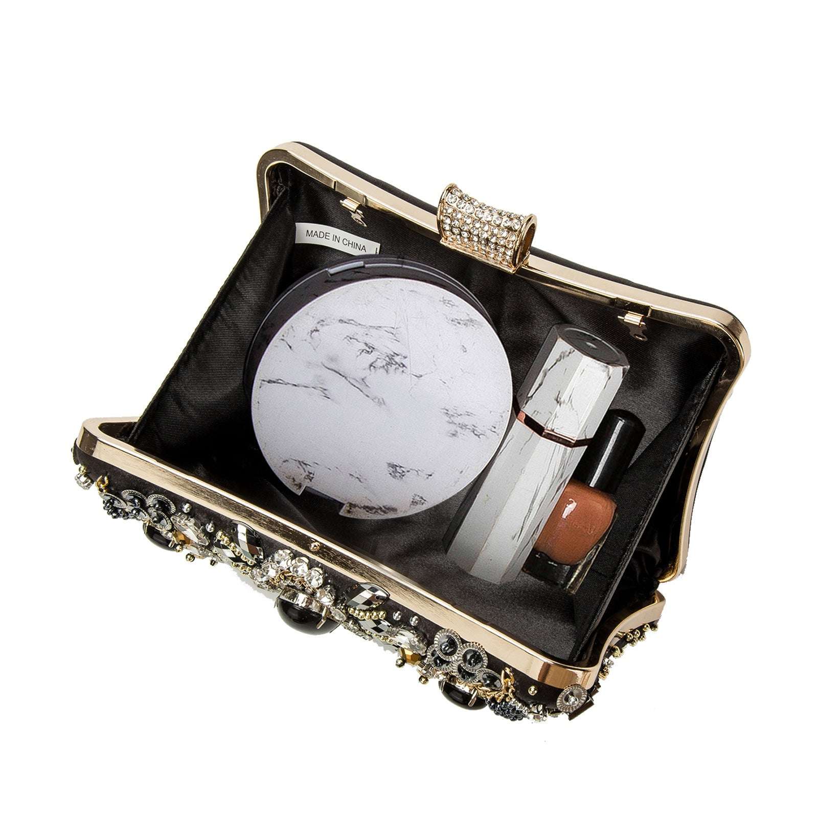 Retro Pearl Embroidery Dinner Bag Handmade Beaded Women's Hand-held