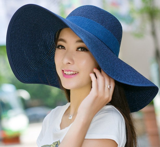 Summer Korean version of the tide hat female folding summer beach hat sun hat