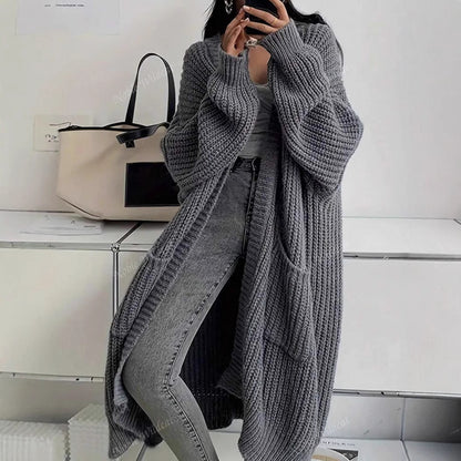 Women's Idle Style Loose Knitted Coat | Thick Oversized Cardigan Idle Style Loose Thick Knitted Coat For | Ectron Online