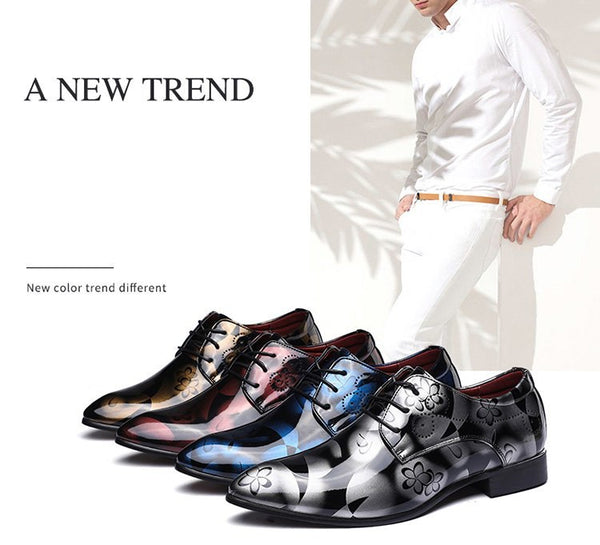 Trendy Pointed Men’s Leather Shoes – Large Size Fashion