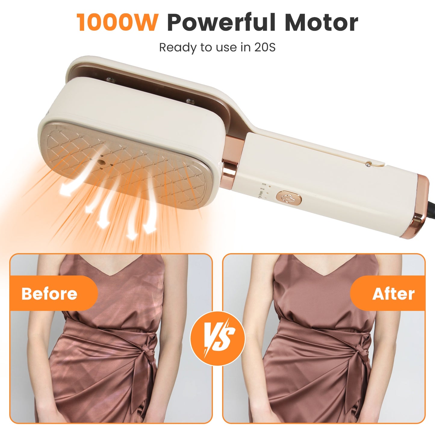 3-in-1 Portable Travel Steamer - 1000W Handheld Steam Iron