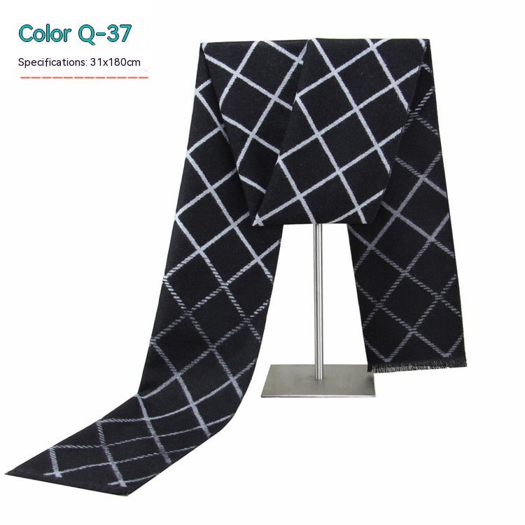 Men's Striped Winter Scarf Men's Striped Winter Warm Artificial Cas | Ectron Online