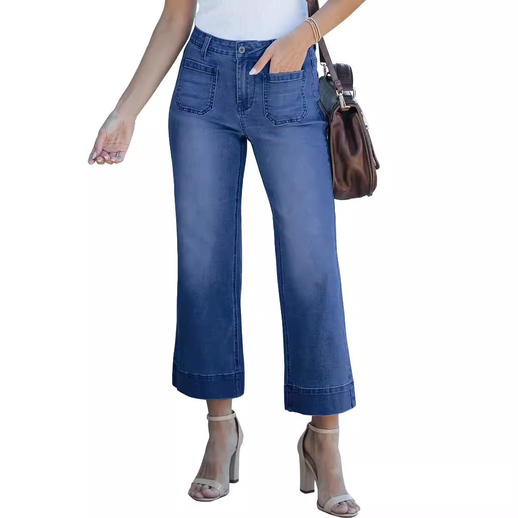 Slimming Wide-Leg Straight Jeans Slimming And Wide Leg Straight-leg Pants | Ectron Online