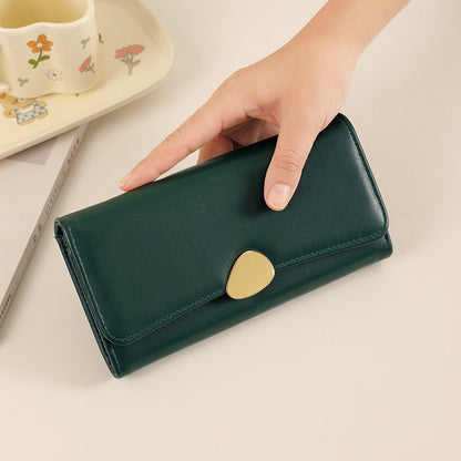 Women's Long Wallet Soft Leather Wallet Multi-card-slot Card Holder Retro Fashion Minimalism Large-capacity Handbag