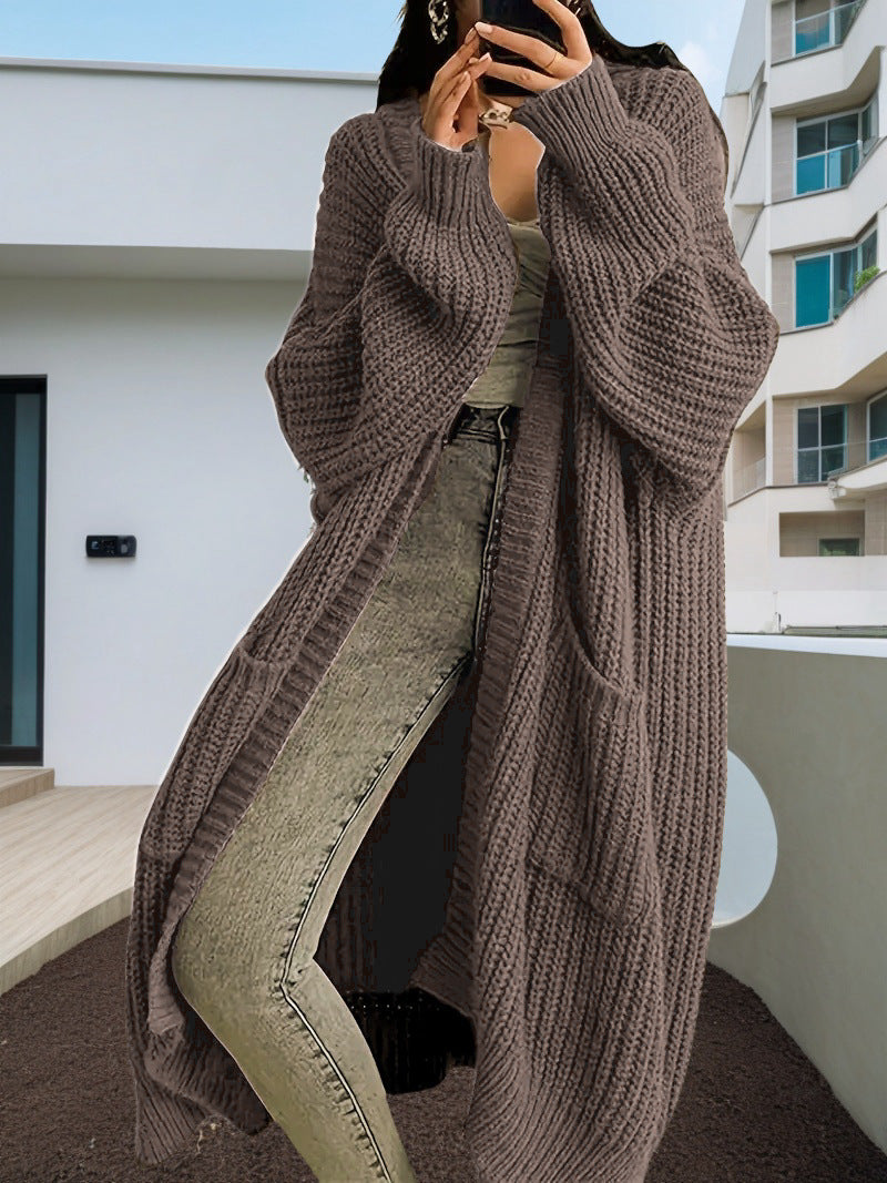 Women's Long Knitted Cardigan | Loose All-Matching Winter Sweater