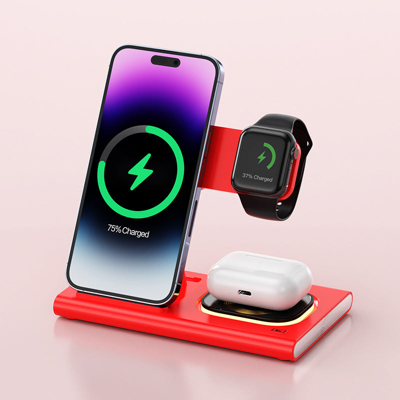 3-in-1 15W Magnetic Wireless Charger with Night Light 3 IN 1 15W Wireless Charging Charger Mag | Ectron Online