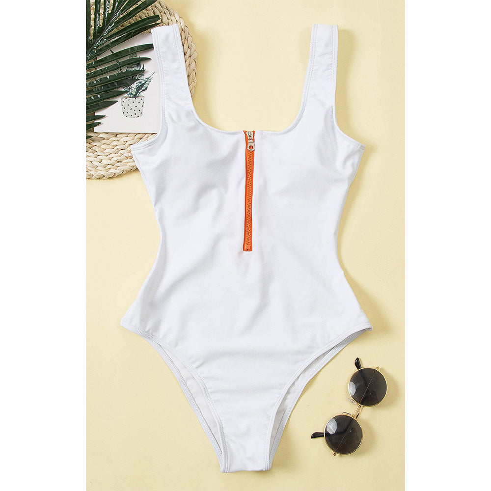 Women’s Zipper One-Piece Swimsuit – Sexy Printed Swimwear Ladies zipper sexy one-piece printed swi | Ectron Online