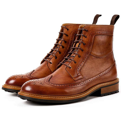 Men’s High-Top Casual Cowhide Leather Boots