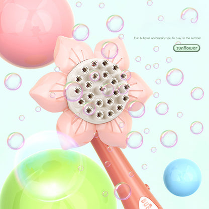 Shower Bubble Stick Sunflower Bubble Machine 23 Holes Bubble Children's Toys