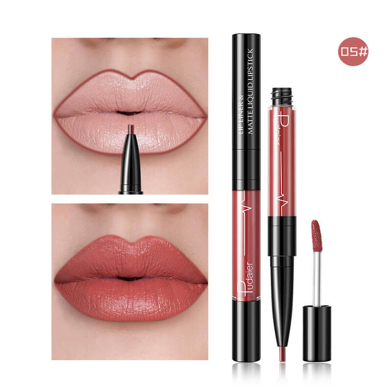 Pudaier Matte Lip Gloss & Liner 2-in-1 Kit Pudaier Matte Lip Gloss Lip Liner 2 in1 | Ectron Online