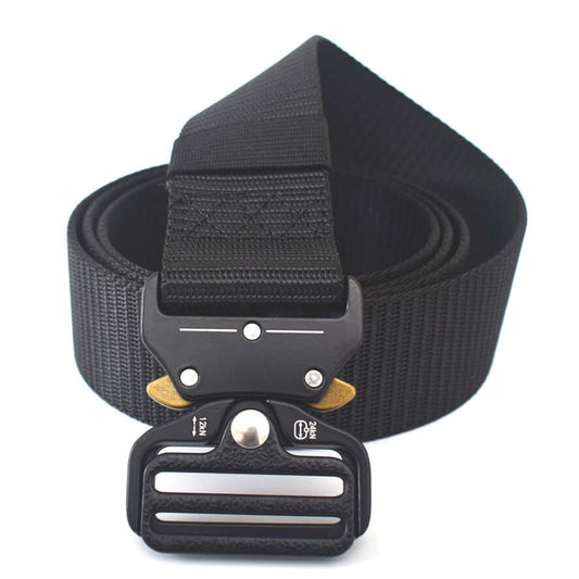 Cobra Buckle Tactical Belt featuring a robust buckle and durable material for secure fastening and quick-release functionality.
