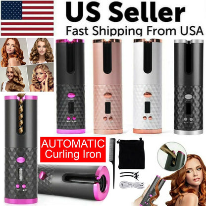 Cordless Auto Rotating Hair Curler Hair Curler LCD Cordless Auto Rotating W | Ectron Online