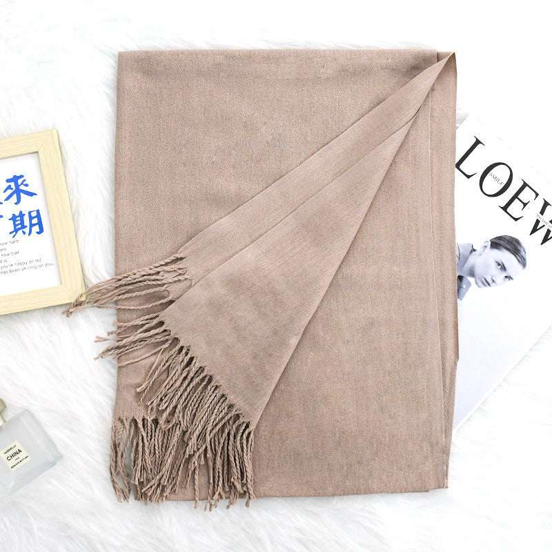 Luxurious Warm Tassel Scarf - Cashmere-Feel Meeting Accessory Annual Meeting Warm Cashmere Tassel Scar | Ectron Online