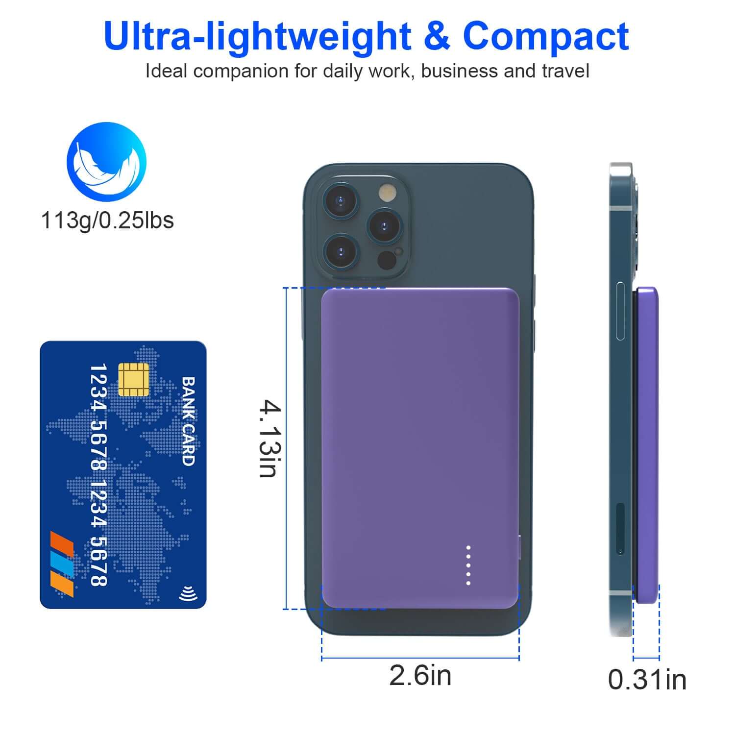 8MM Ultra-Slim MagSafe Power Bank - 5000mAh Magnetic Fast Charger 2 In 1 5000mAh 8MM Slim MagSafe Wireless | Ectron Online