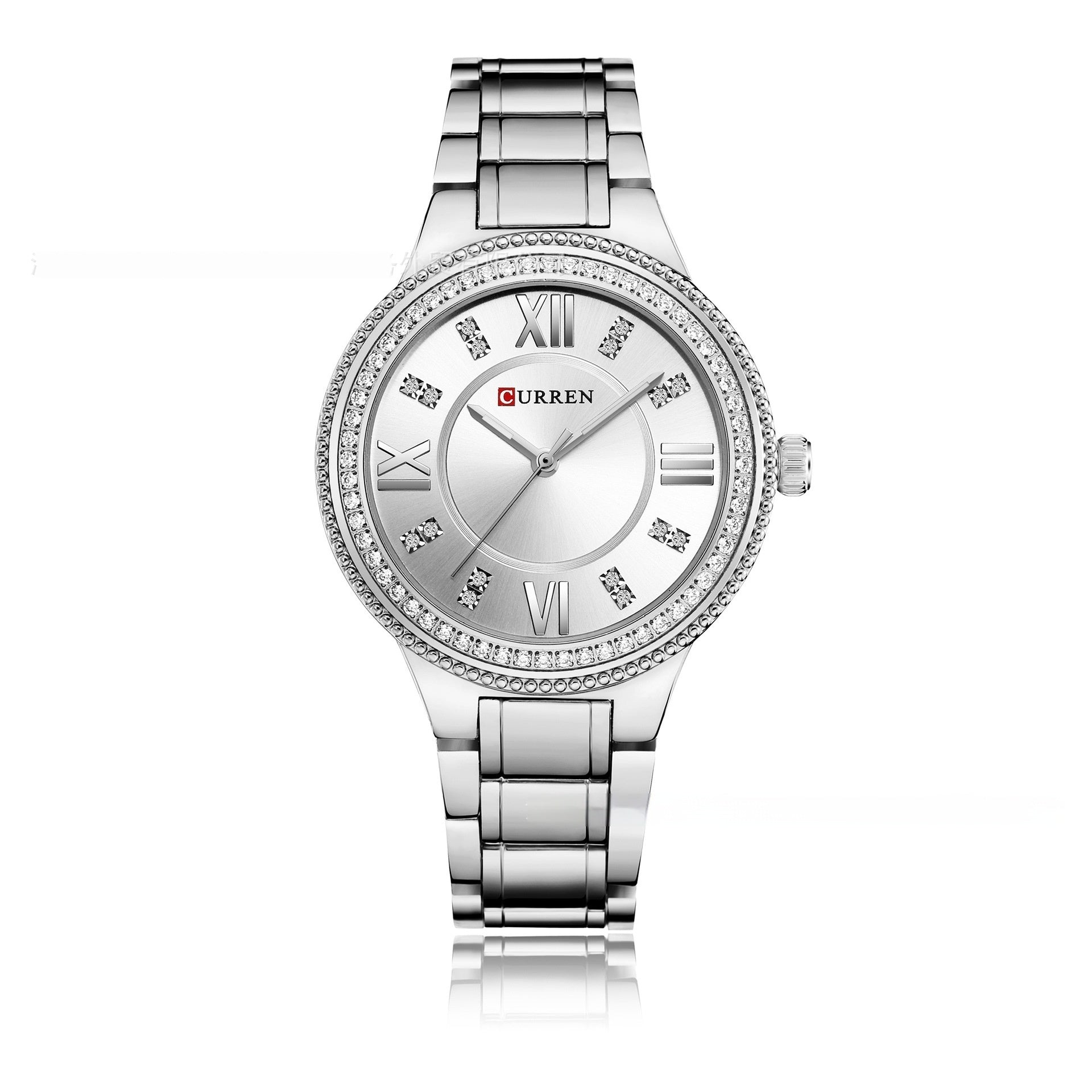 Women's Diamond-Embedded Steel Watch Women's Quartz Fashion Waterproof Diamon | Ectron Online