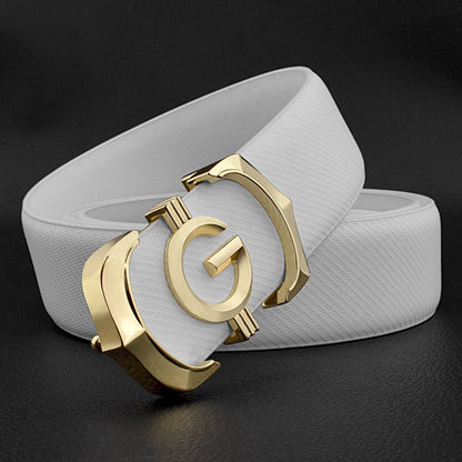 {{ brand }} Men's Leather Belts - All Styles&nbsp; 1 Gold logo - Men's Belts