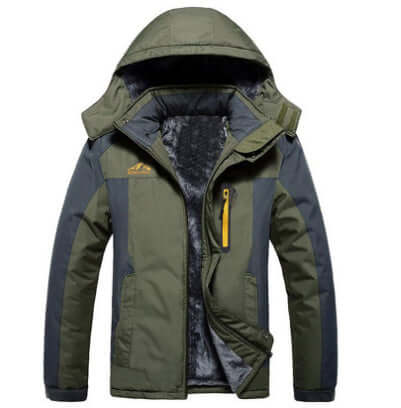 Men's Fleece Lined Hooded Parka Winter Hooded Jacket Fashion Casual Warm | Ectron Online