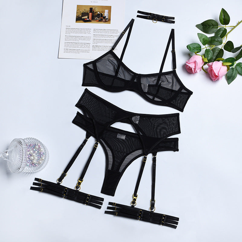 Three-piece Sexy Lingerie Garter Belt