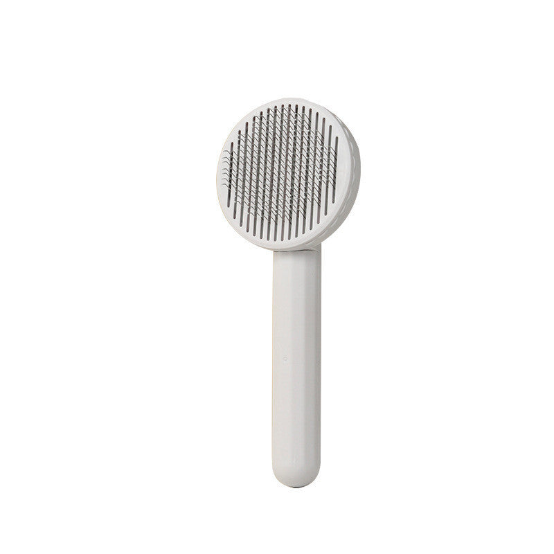 Pet Cat Dog Button Self-cleaning Comb