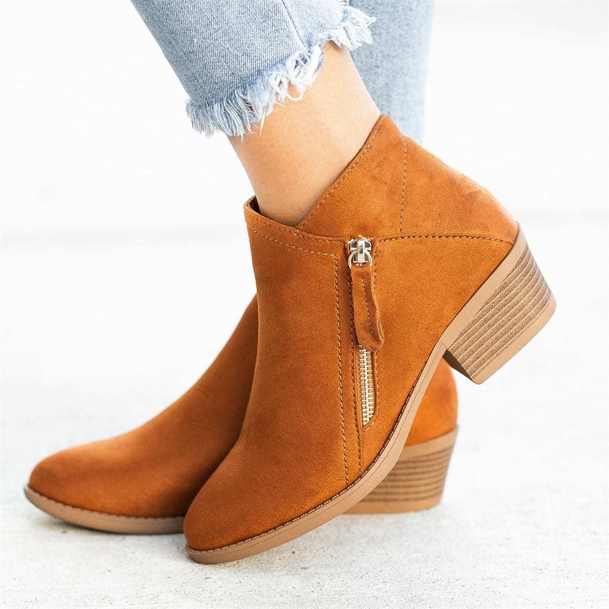 Martens Boots Chunky Heel Side Zip Women's Shoes | Ectron Online