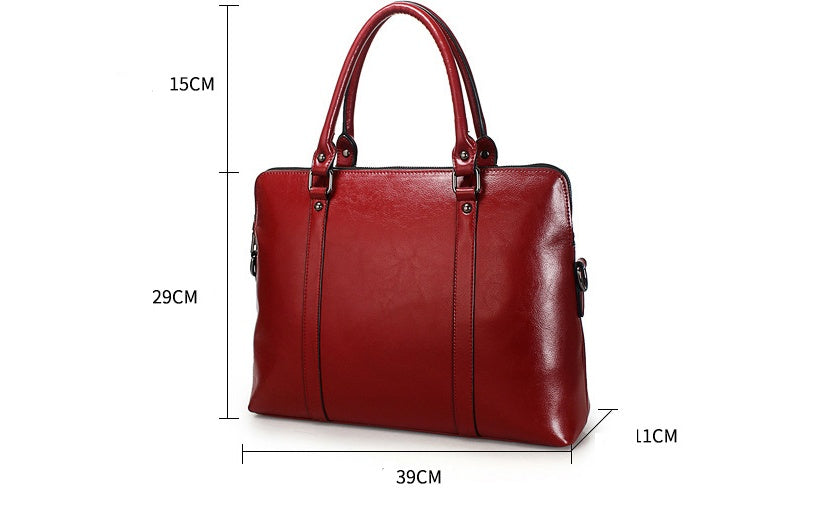 Fashionable lady leather briefcase