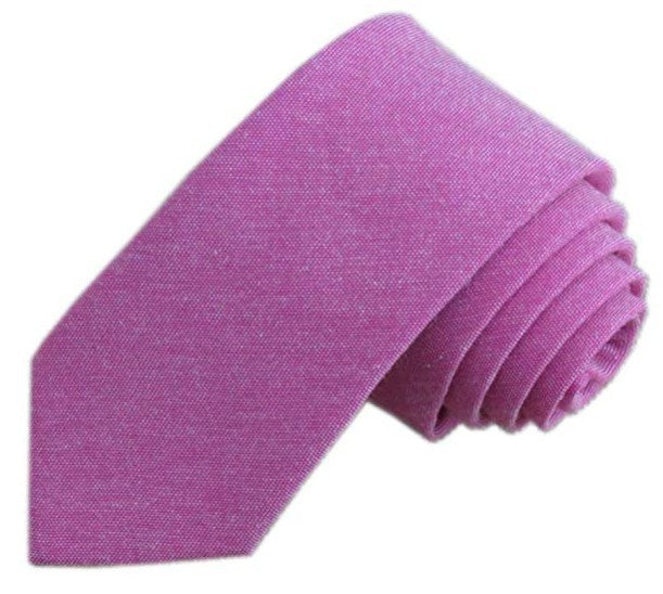 6cm Solid Color Tie - Cotton Linen Blend Men's Tie | Ectron Online