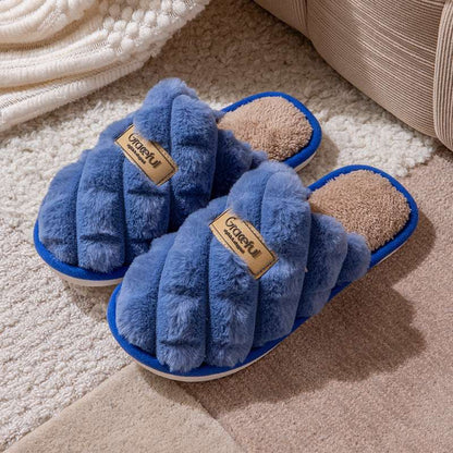 Plush Cotton Slippers – Thick Bottom, Non-Slip & Warm Comfort New Simple Thick Bottom Interior Home No | Ectron Online