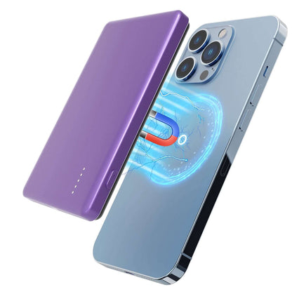 8MM Ultra-Slim MagSafe Power Bank - 5000mAh Magnetic Fast Charger 2 In 1 5000mAh 8MM Slim MagSafe Wireless | Ectron Online